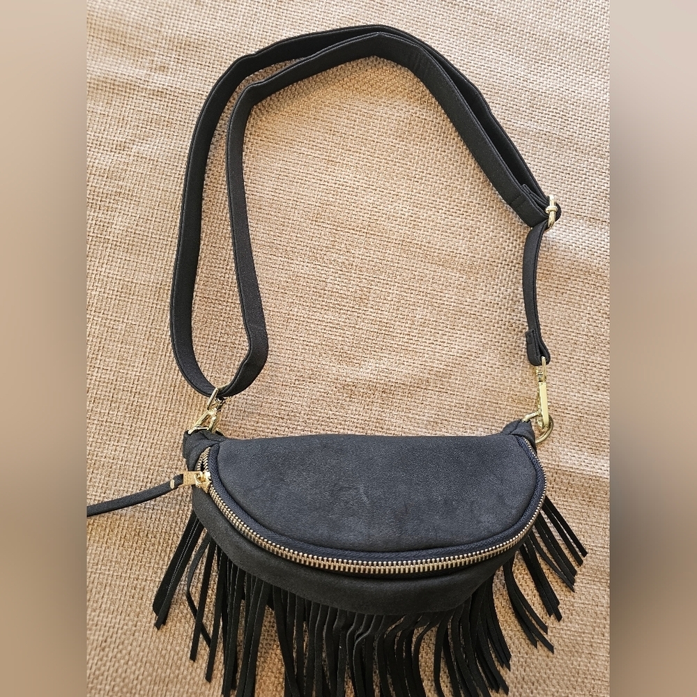 Thomas & Lee Black Fringe Crossbody Bag | Boho Western Shoulder Bag - Picture 2 of 5